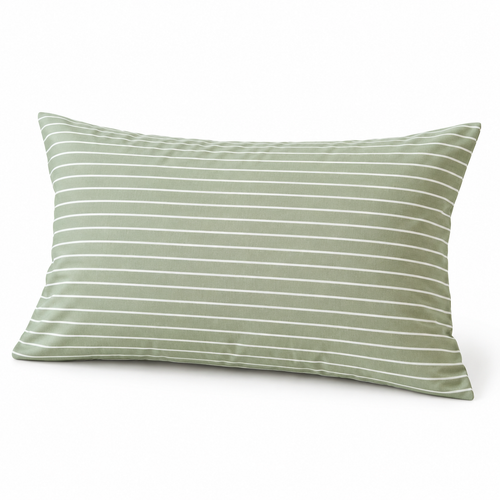 Xichuan Green Striped Cotton Pillowcase