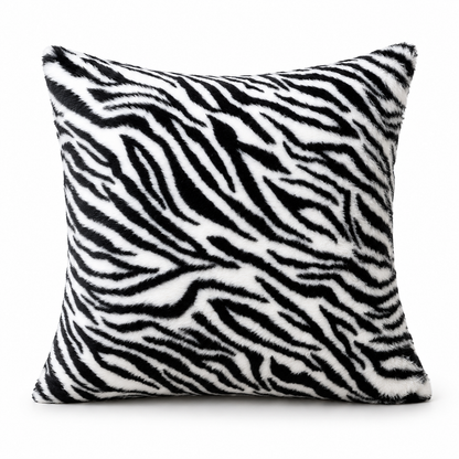 Black & White Zebra-Stripe Throw Pillow Cover