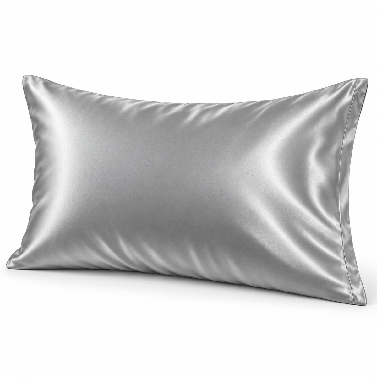 Silver Gray Satin-Look Pillowcase