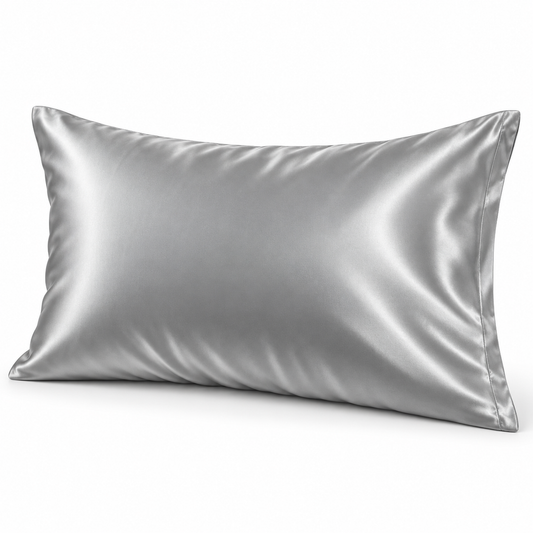 Silver Gray Satin-Look Pillowcase