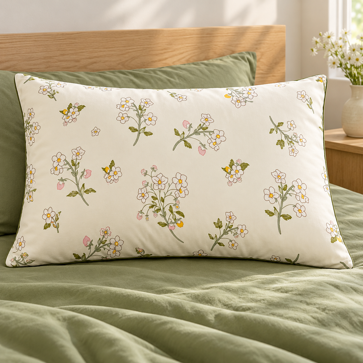 Fairy Grass Washed-Fabric Pillowcase