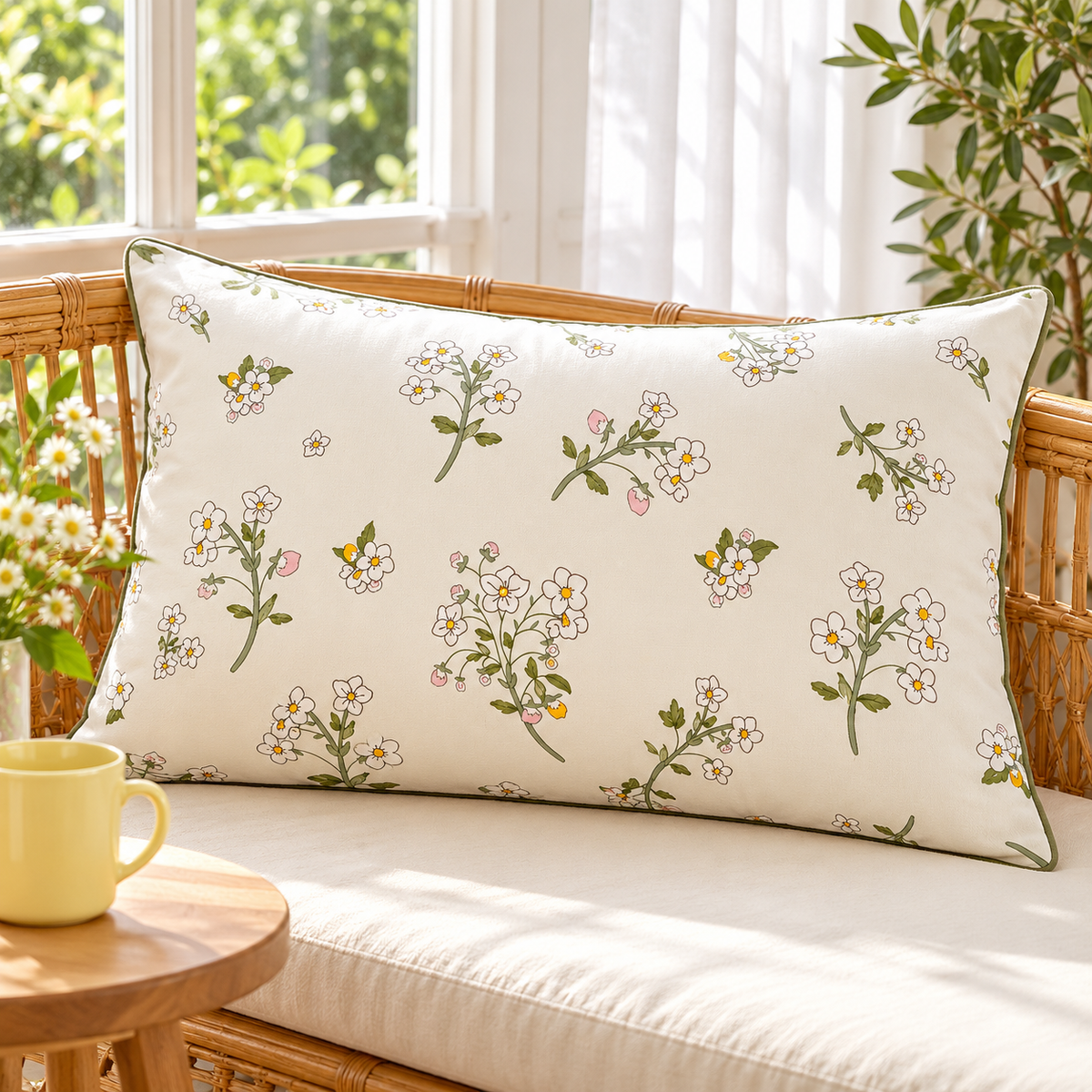 Fairy Grass Washed-Fabric Pillowcase