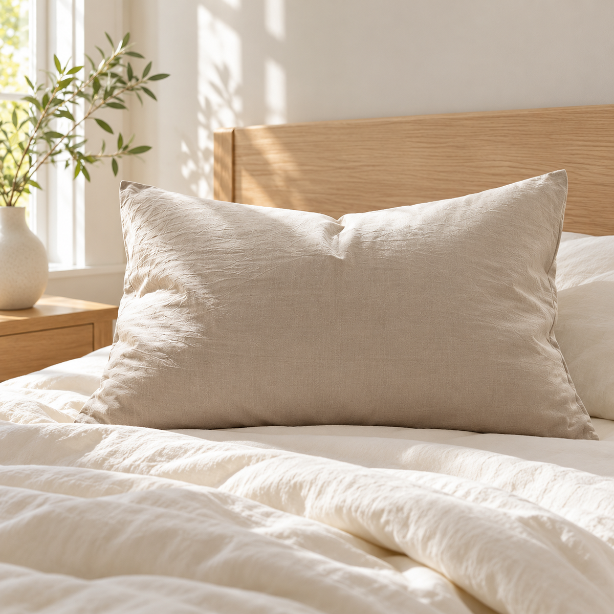 Fresh Gray Cotton Pillowcase