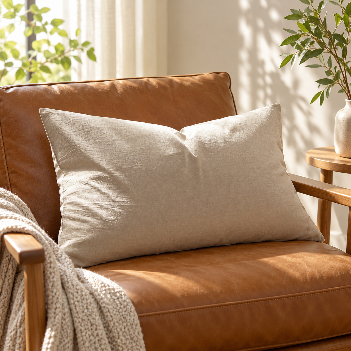 Fresh Gray Cotton Pillowcase